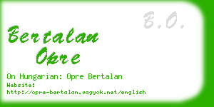 bertalan opre business card